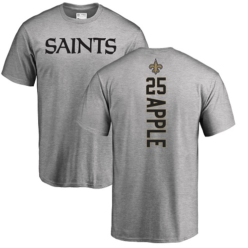 Men New Orleans Saints Ash Eli Apple Backer NFL Football 25 T Shirt